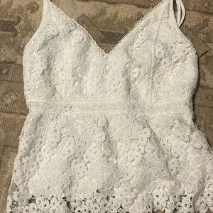 Lace White Tank Top